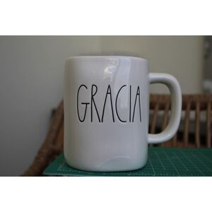 Rae Dunn GRACIA Artisan Collection Magenta Ivory Ceramic Coffee Mug Large LL